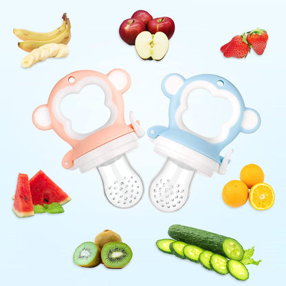 Tetine Grignoteuse Bebe Tetine a Fruit, Tétine D'Alimentation Distributeur D'Aliments Bébés Nourrisseur De Fruits, Pinceaux À Doigts Silicone Bébés Pour Cadeaux Naissance