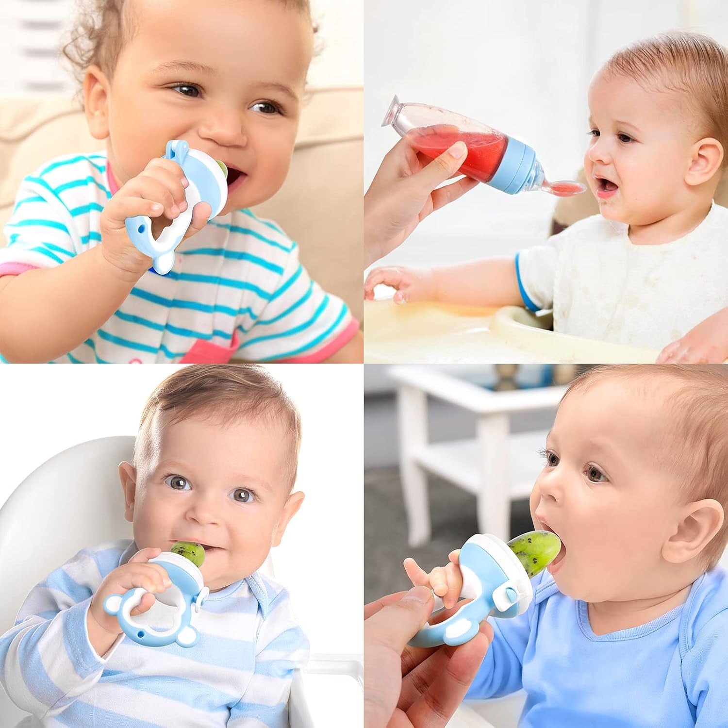 Tetine Grignoteuse Bebe Tetine a Fruit, Tétine D'Alimentation Distributeur D'Aliments Bébés Nourrisseur De Fruits, Pinceaux À Doigts Silicone Bébés Pour Cadeaux Naissance