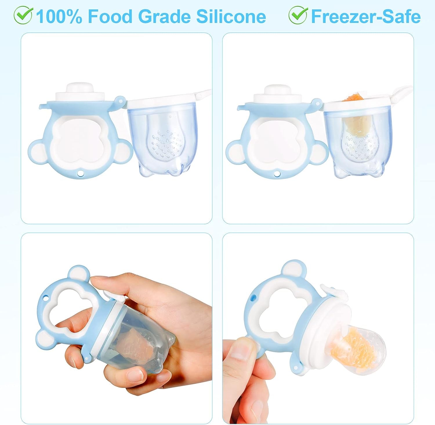 Tetine Grignoteuse Bebe Tetine a Fruit, Tétine D'Alimentation Distributeur D'Aliments Bébés Nourrisseur De Fruits, Pinceaux À Doigts Silicone Bébés Pour Cadeaux Naissance